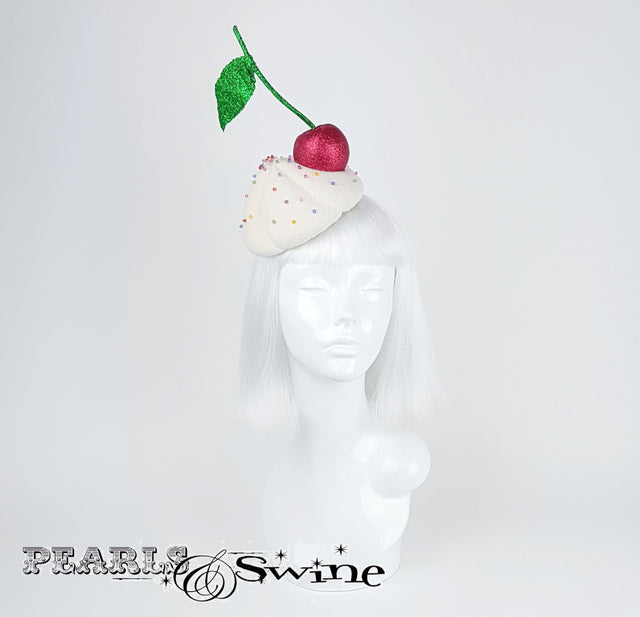 Crystal adorned ice cream hat