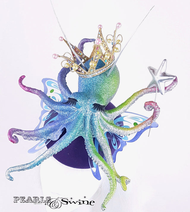 surreal sparkling octopus hat