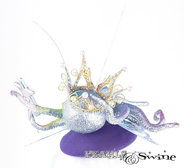 Glittering Rainbow fairy princess octopus hat