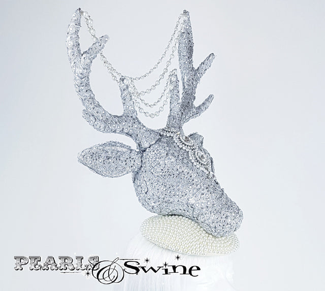 Glittering stylish bejewelled stag hat