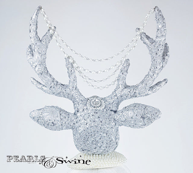 Silver Jewelled stag hat