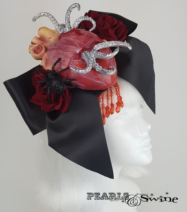 goth hat anatomical heart bow tentacles.
