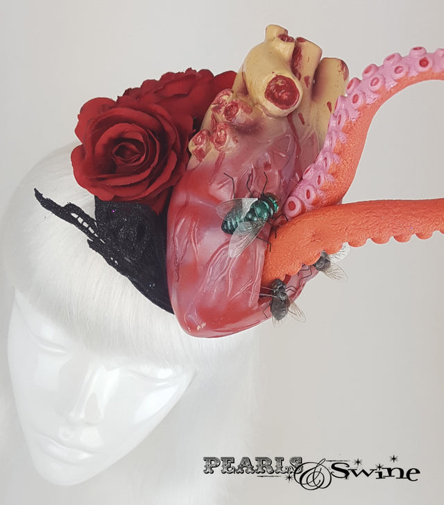 Anatomical Heart Tentacle Hat, goth fascinators for Sale UK