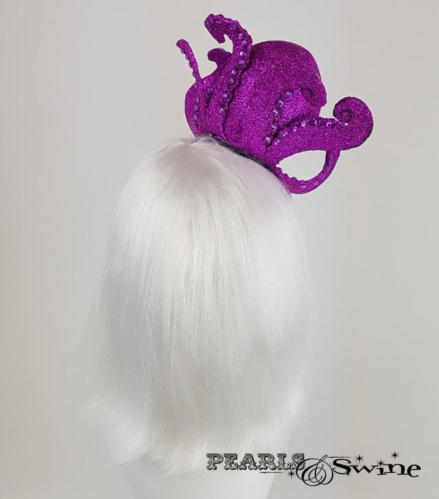 Pink Glitter Octopus Fascinator, unusual ladies hats for sale UK