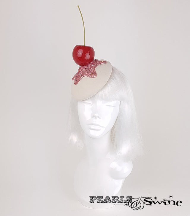 Giant Cherry Cupcake Glitter quirky ladies Hat