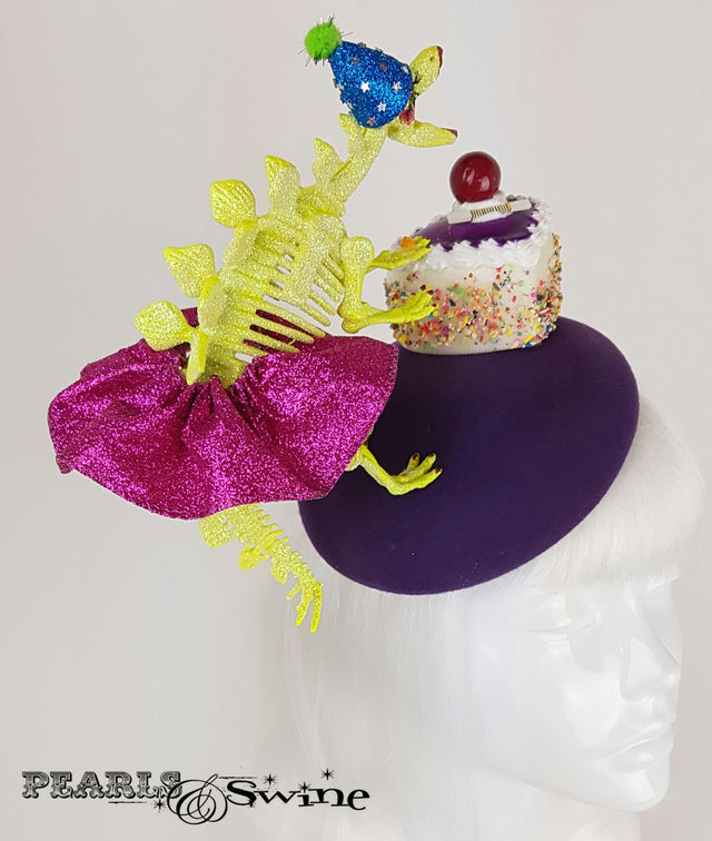 Dinosaur Cake Glitter Hat, fascinators for sale UK