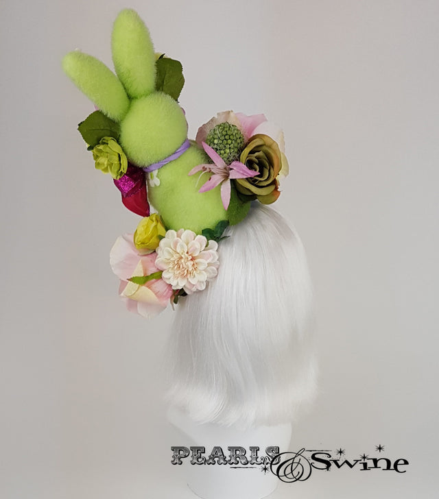 back of Quirky Bunny & Flower Hat 