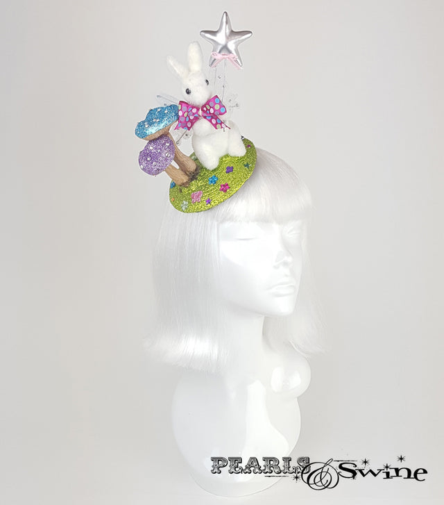 Fairy Bunny Glitter Fascinator hat for sale