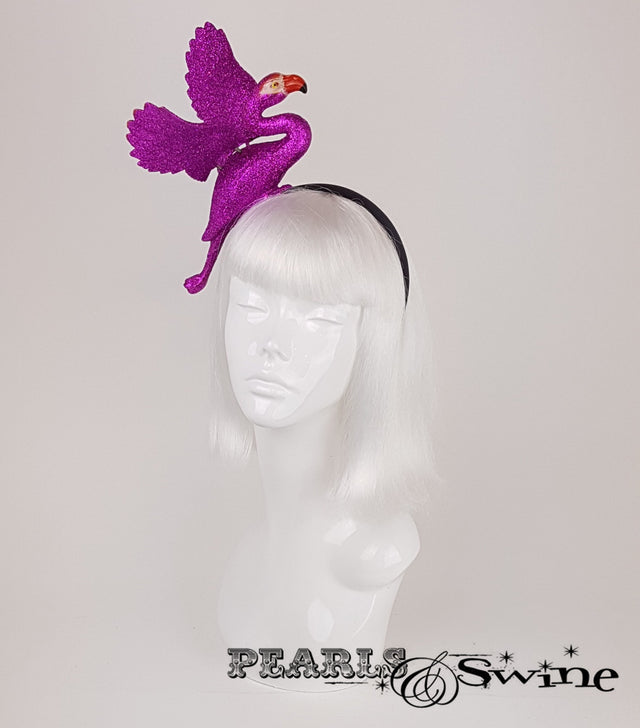 fuchsia pink glittered flamingo headpiece for sale UK