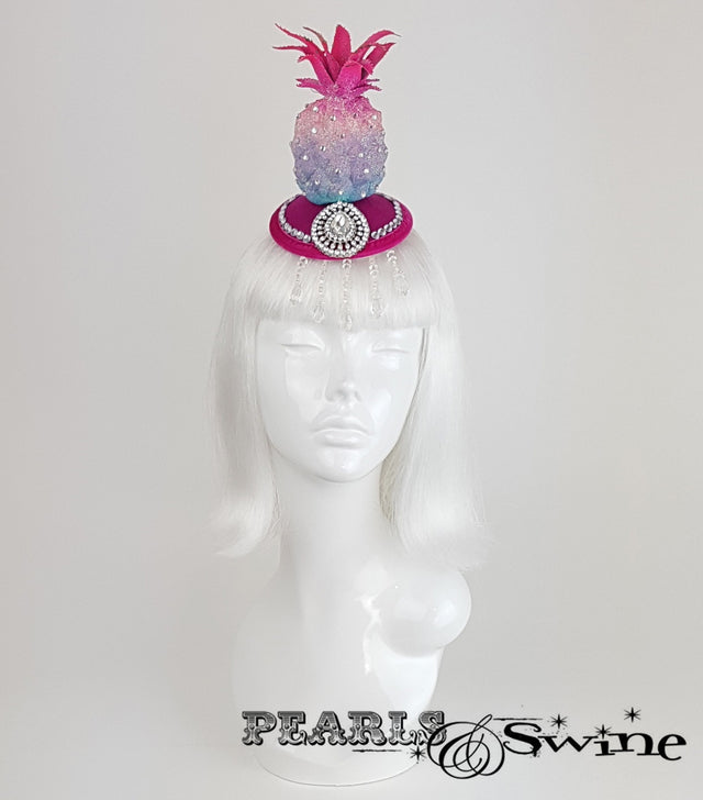 Glitter Pink Pineapple Headpiece, ladies hats for sale UK