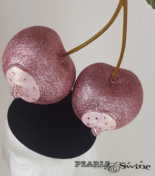 Giant Pink Glitter nipple Cherry Hat Macmillan Cancer charity