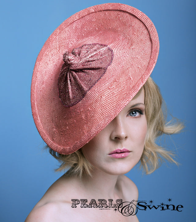 Pink Straw Glitter Boob Hat, macmillan cancer UK