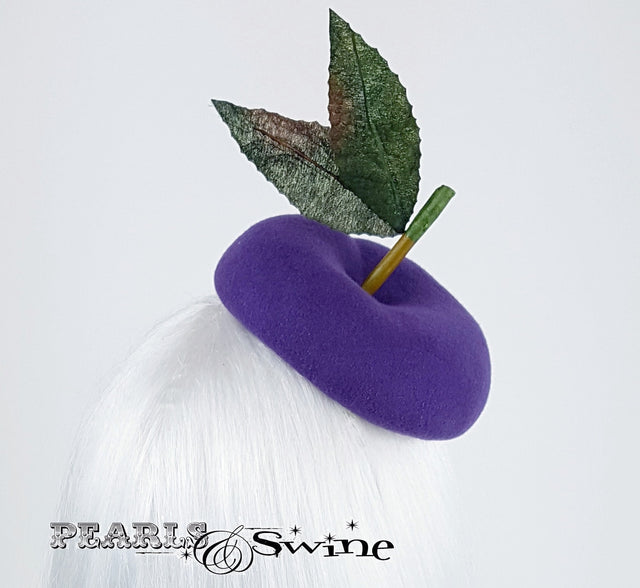 Hand blocked purple plum hat