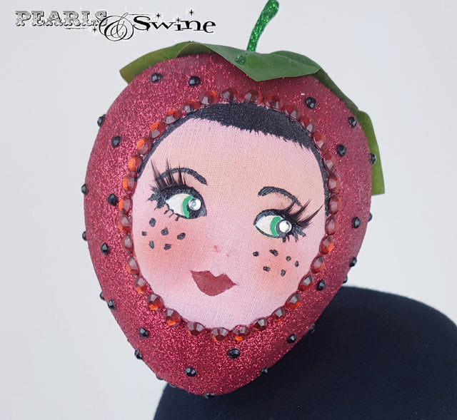 Sparkling doll face strawberry hat