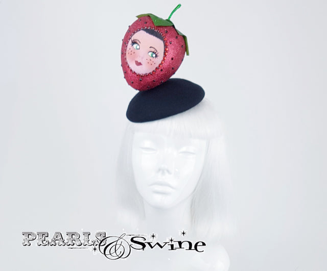 Glittering Strawberry Doll Face Hat
