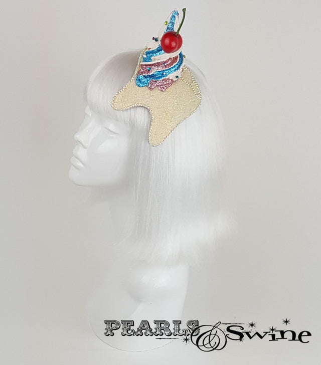 Cupcake Cherry Tooth Fascinator, surreal hats for ladies UK