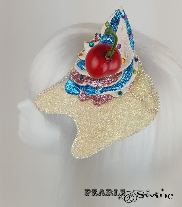 Cupcake Cherry Tooth Fascinator, unique hats for ladies UK